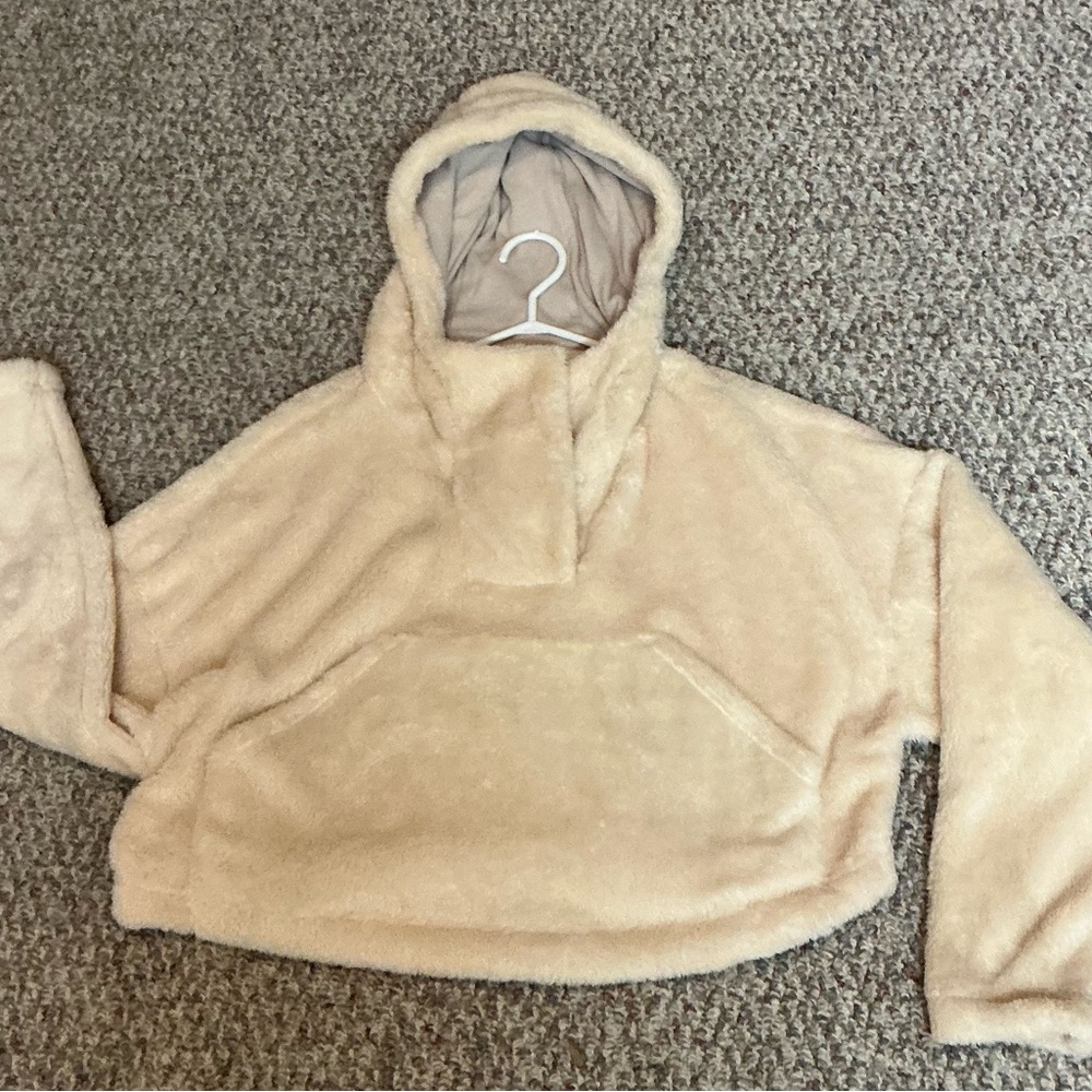Cozy Tan Fleece Hoodie